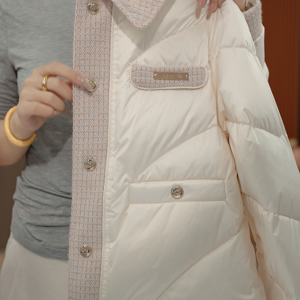 【甄选大朵鸭绒】2025杭州原版正品保暖气质减龄修身鸭绒服E-4012