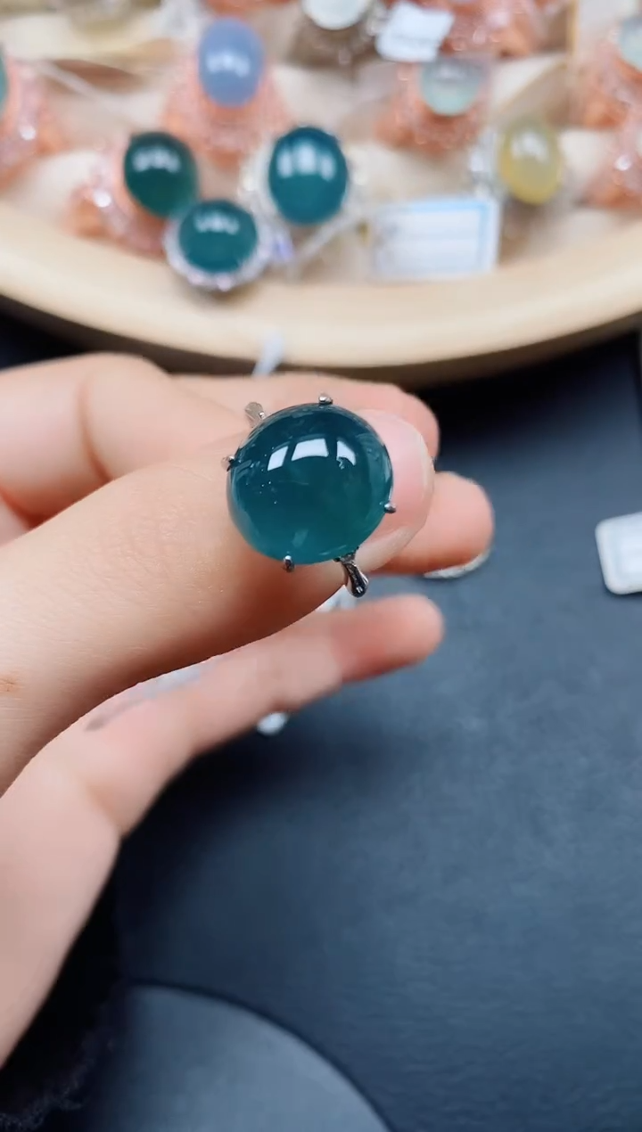 【闪购商品】翡翠戒指银S925镶嵌翡翠