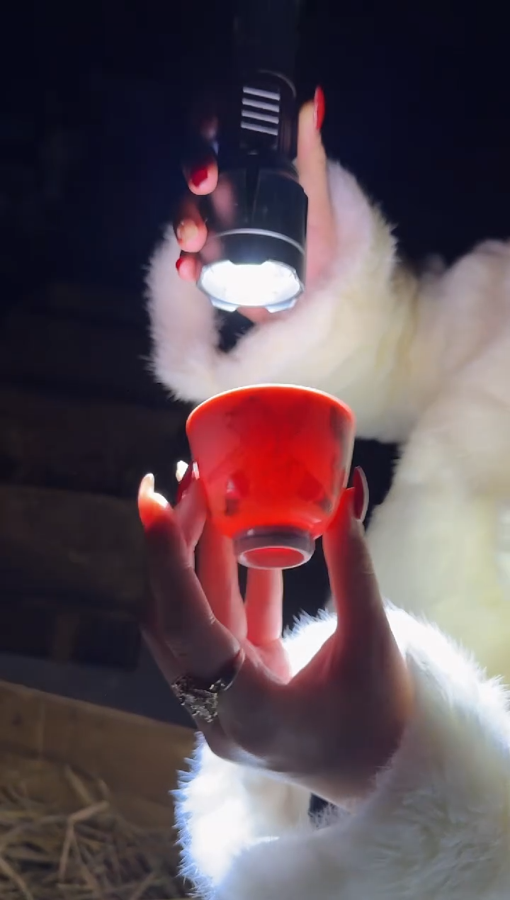 杯子陶瓷红稀红色举手童子小杯+礼盒