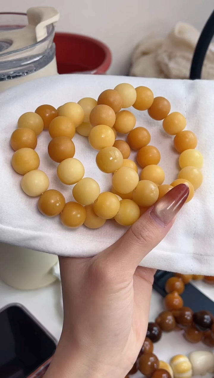 手串菩提根/象牙果奶油溏心干磨苹果落地果13*15mm手串