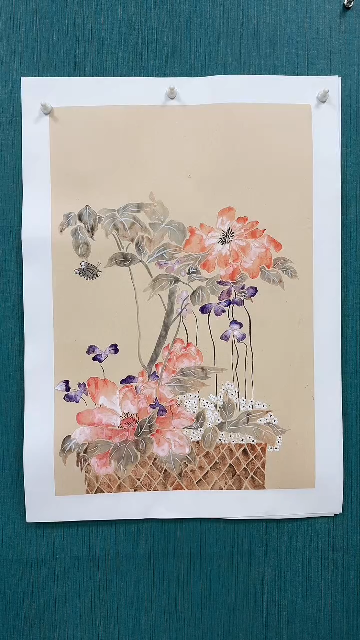 国画花篮70*45已托底