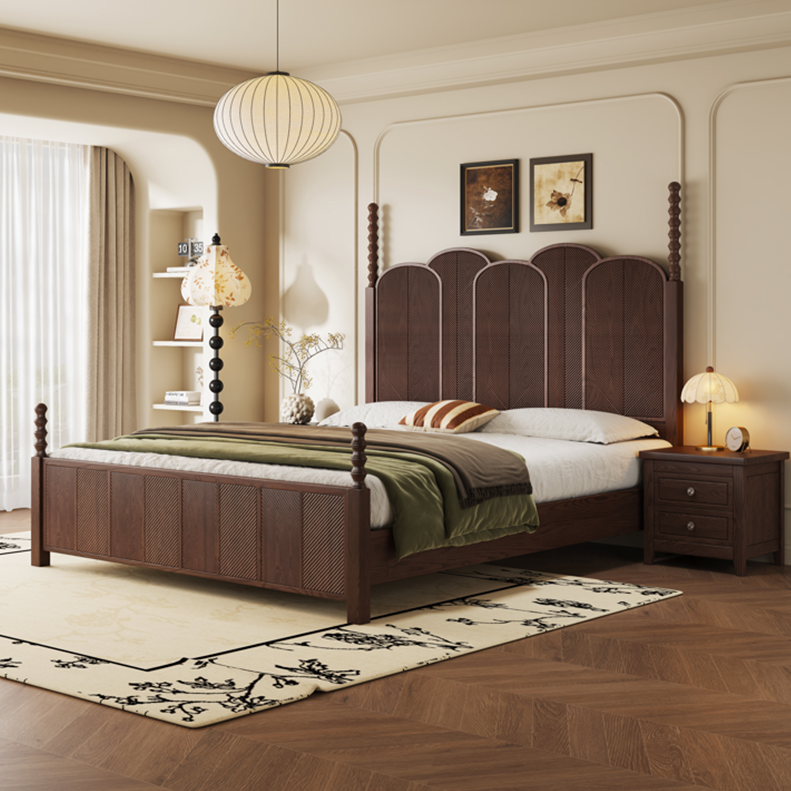 法式复古风中古风实木大床1.5米1.8米双床主卧新房室民宿2025新款