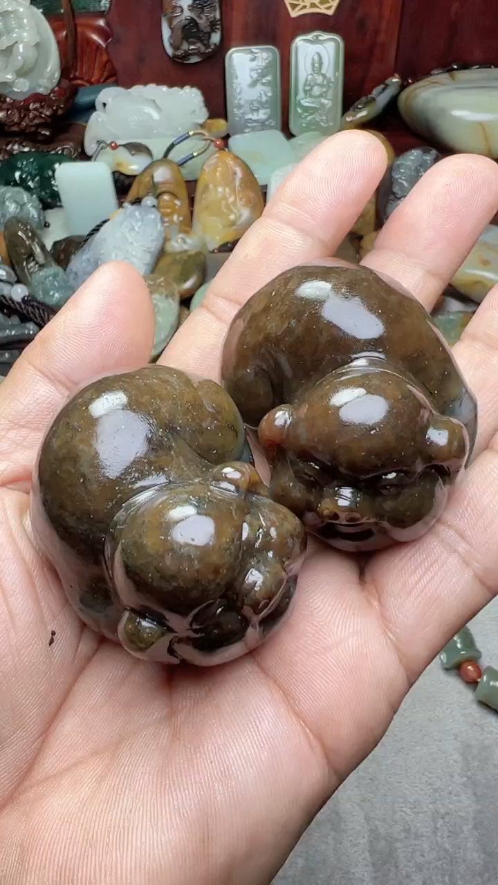 和田玉未镶嵌把件2