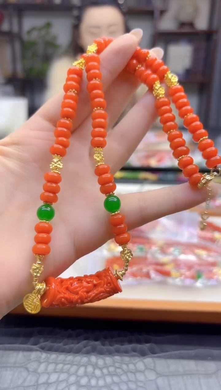 颈饰未镶嵌南红玛瑙DIY款M879