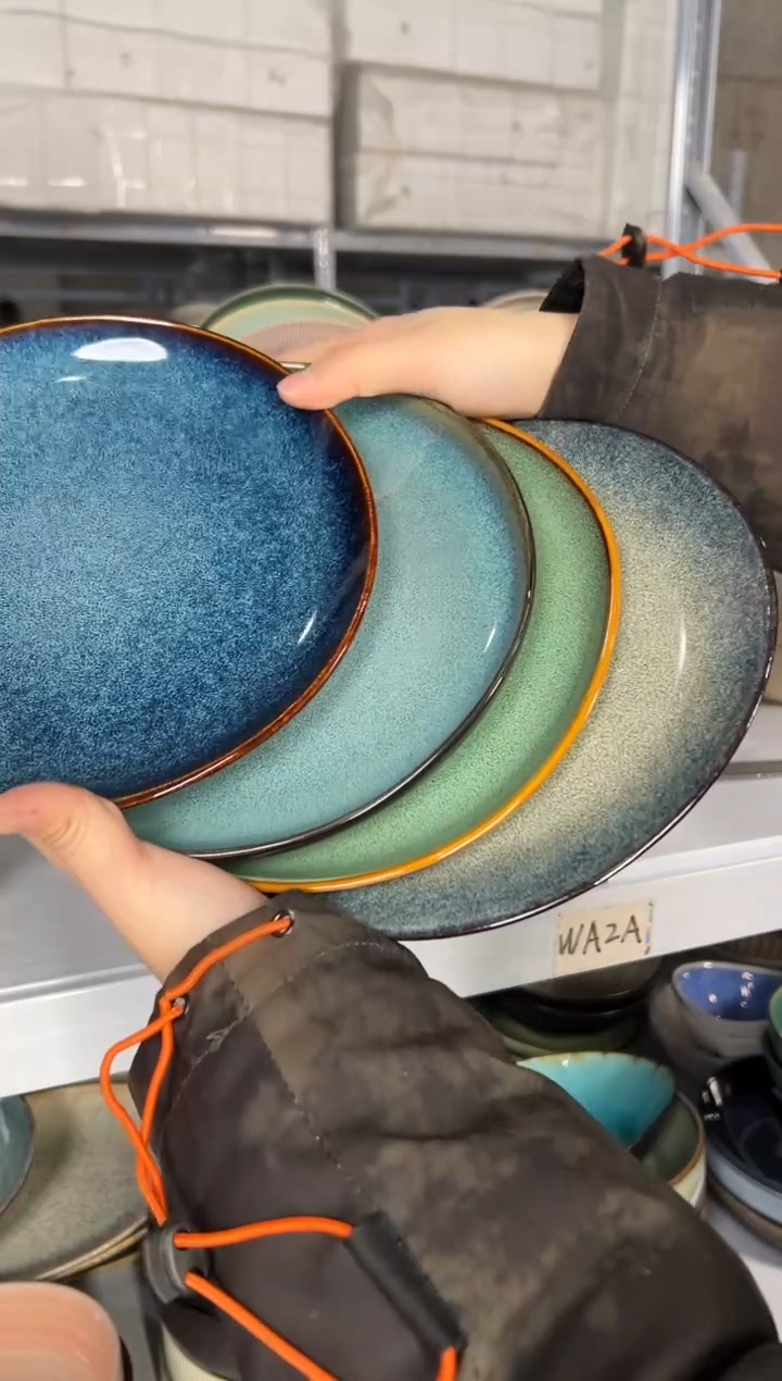 陶瓷外贸尾货瑕疵满20包邮X4 小盘8英寸