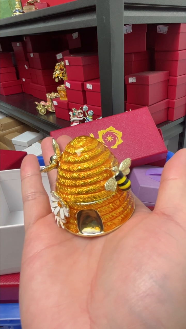 【闪购商品】瓷片 年货节福福价格高质珐琅彩合金摆件首饰盒