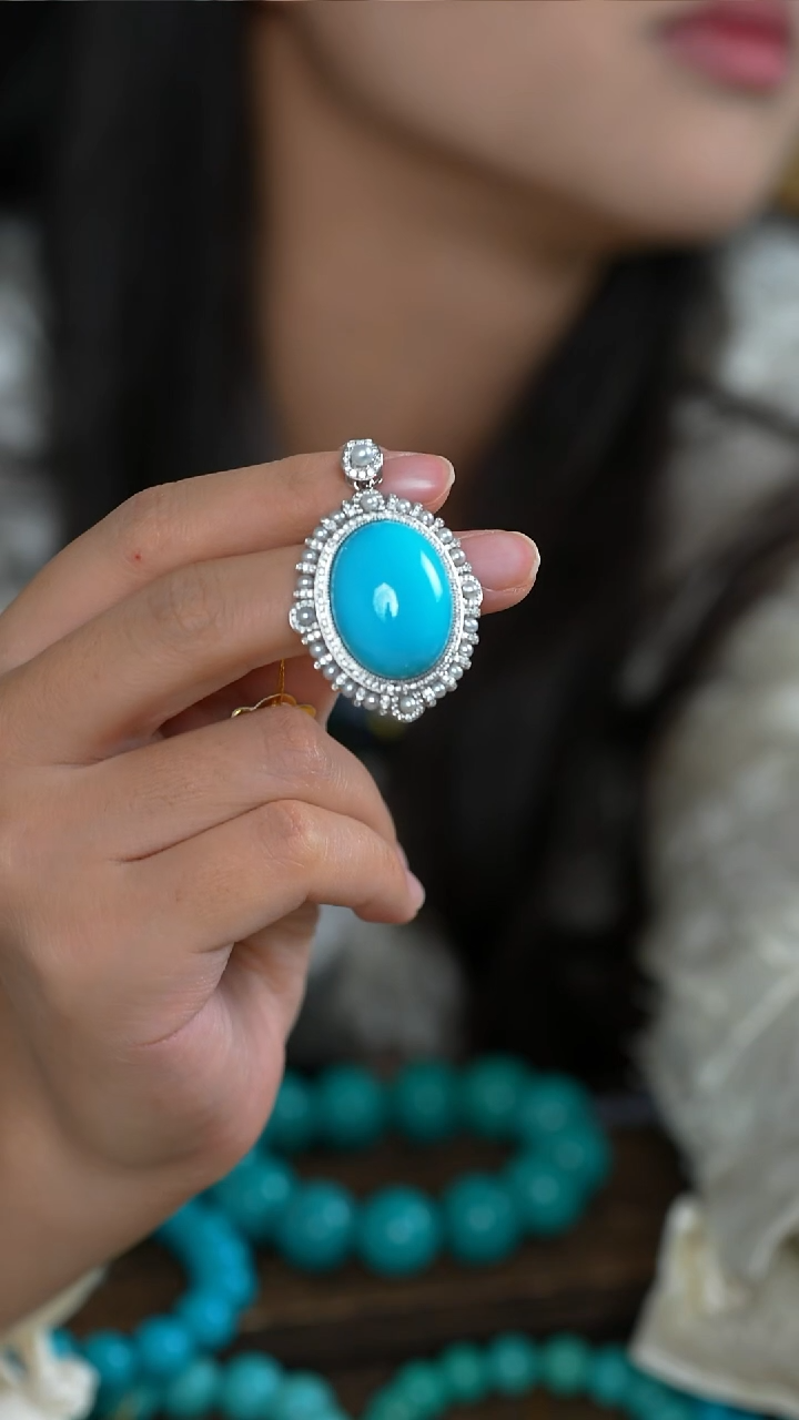 未镶嵌绿松石吊坠多样性发一