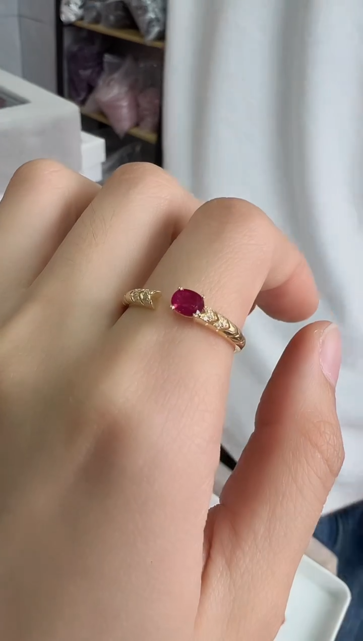 【闪购商品】红宝石戒指18K金镶嵌0112s041多样性发一