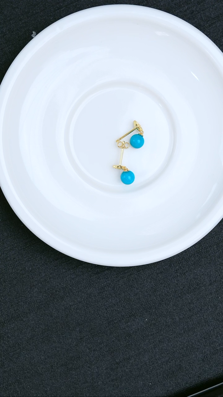 银S925镶嵌绿松石耳饰【娇娇专属】绿松石耳钉 XZ0755BZ