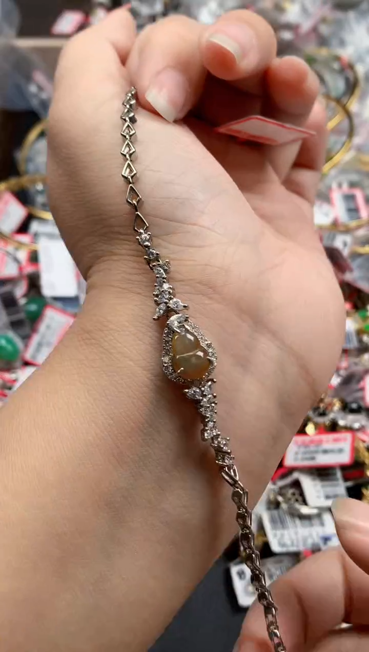 银S925镶嵌戒指翡翠天然A货缅甸翡翠