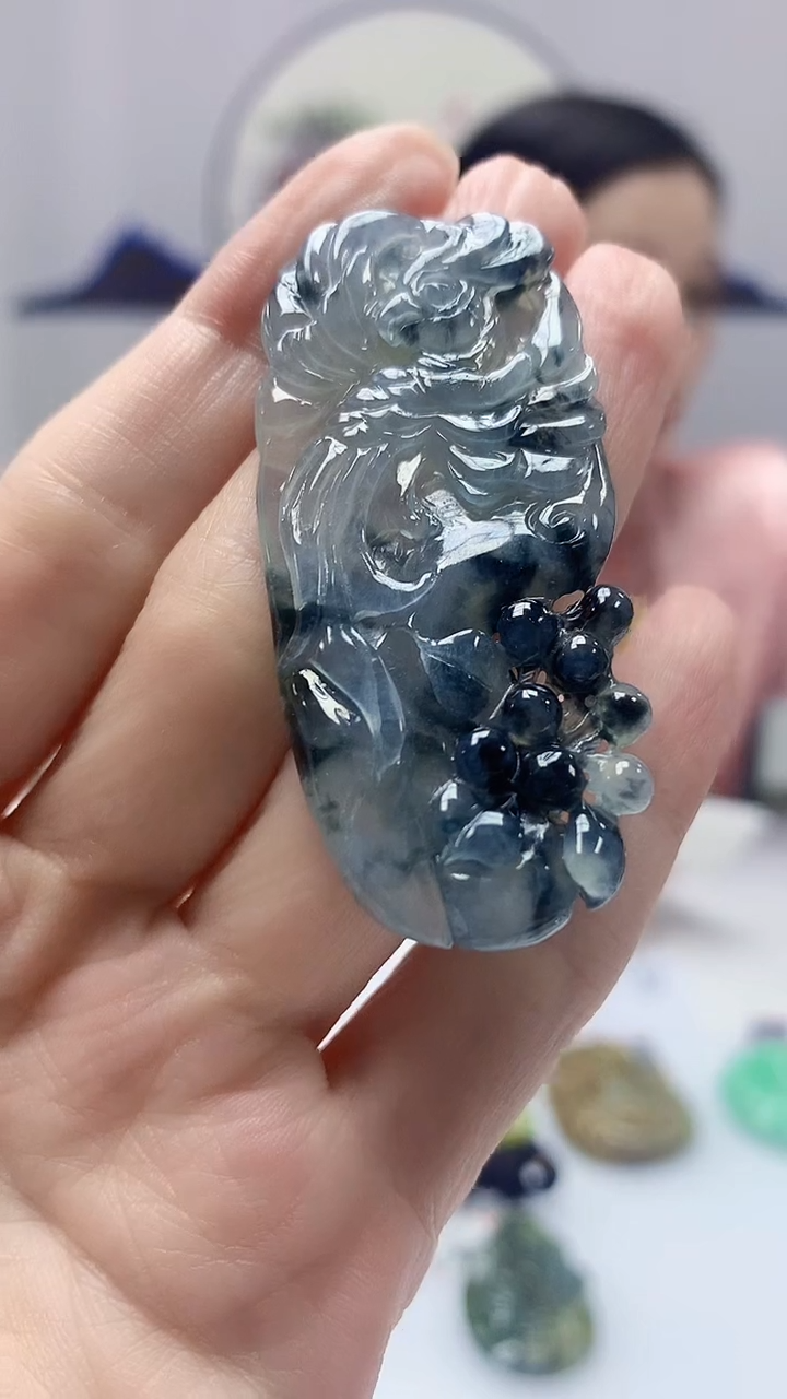 【闪购商品】定制翡翠未镶嵌4852zm-毛货赠珠链鹦鹉156