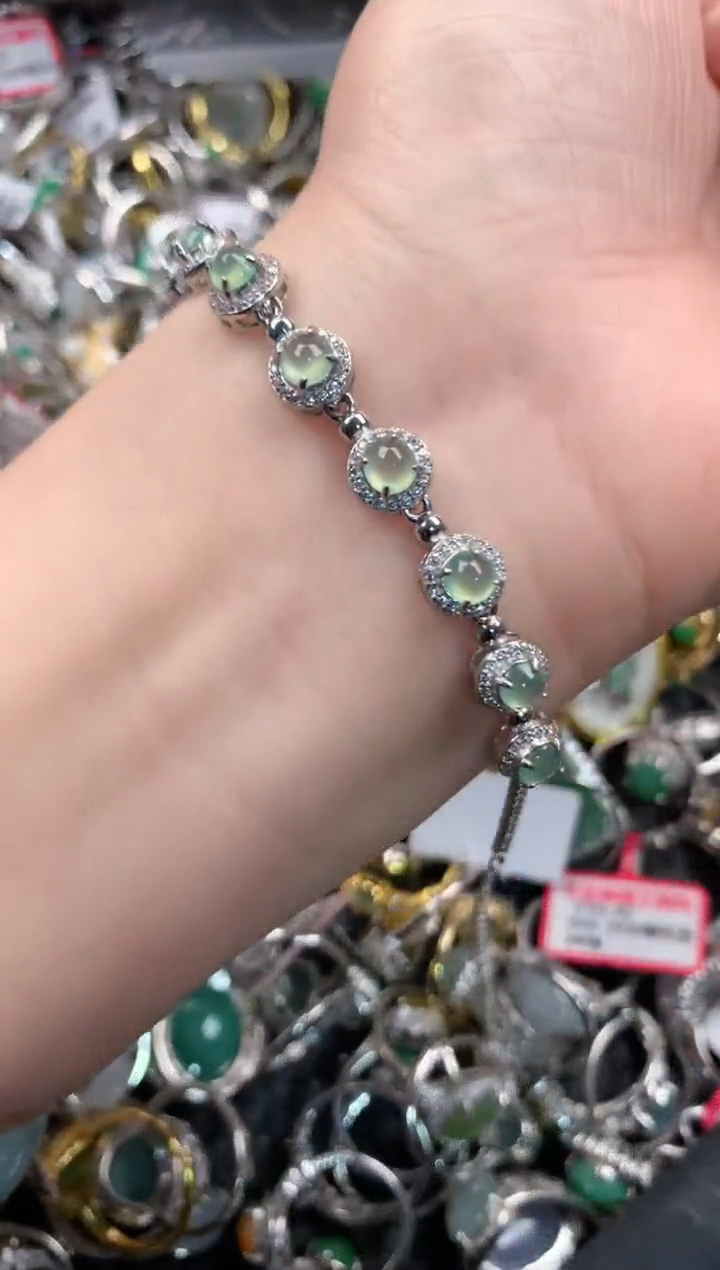 银S925镶嵌戒指翡翠666   4