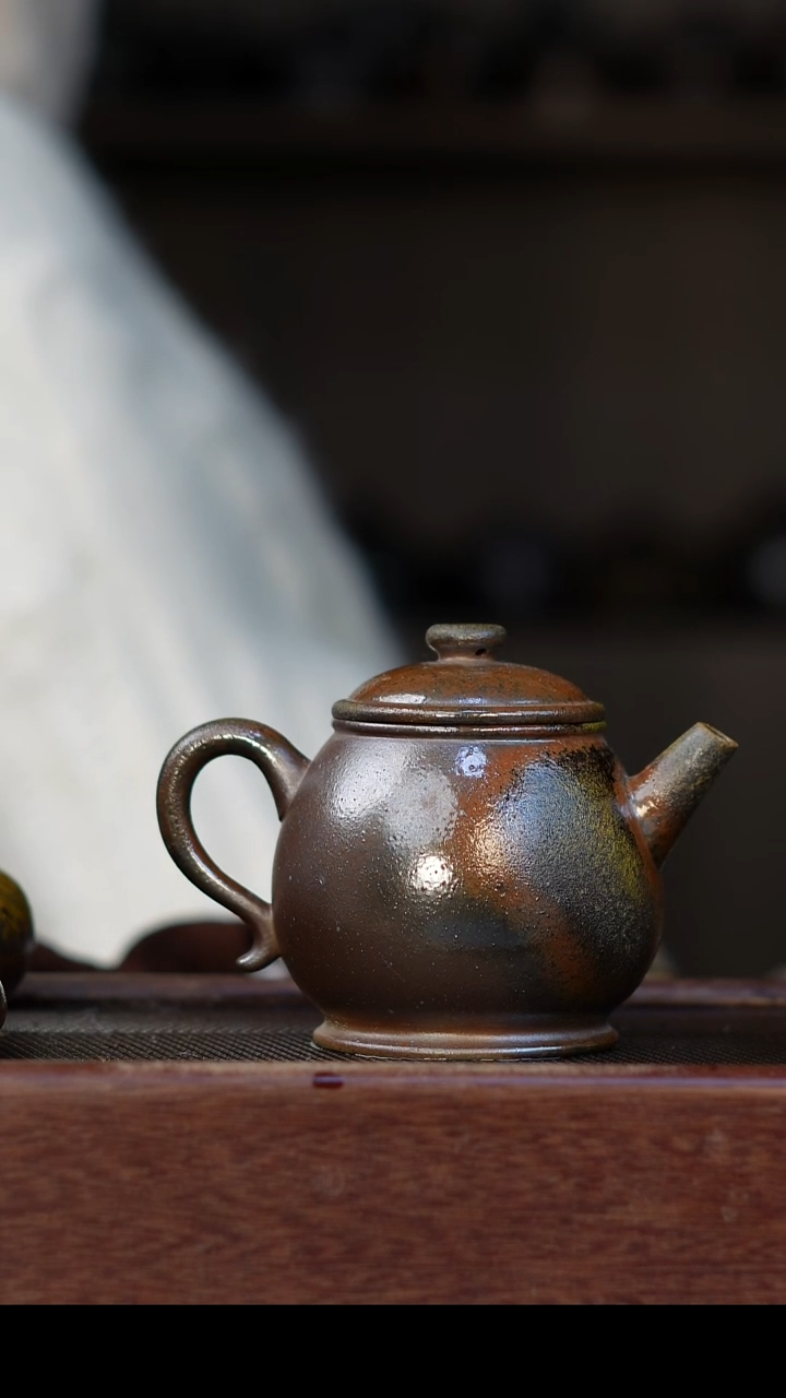 茶壶紫砂南**竹柴烧紫砂 天青潘壶220cc
