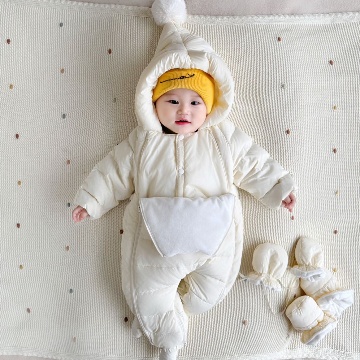 悠蓓蔓商场同款婴儿羽绒服连体衣男女宝宝新生儿冬季加厚外出服