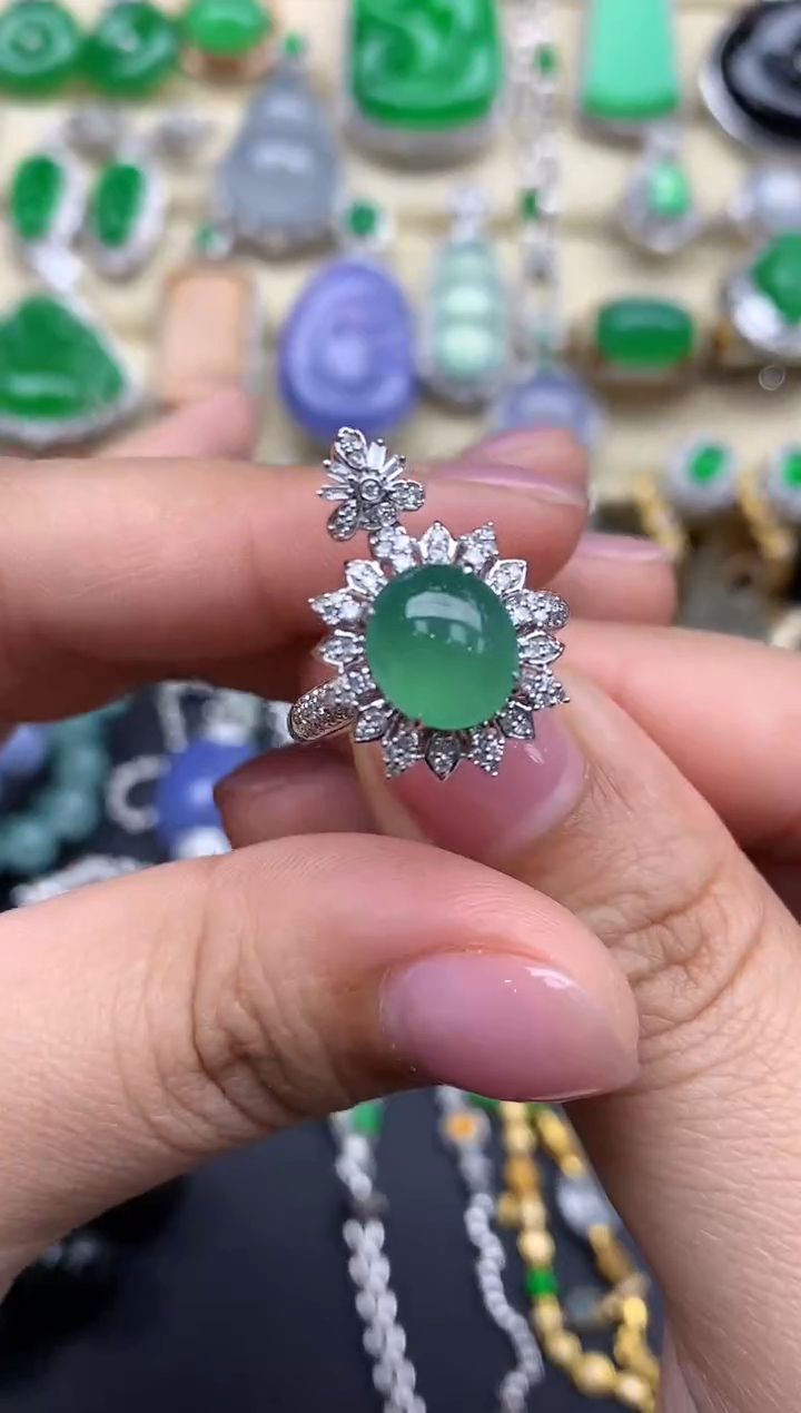 【闪购商品】翡翠戒指18K金镶嵌523-中国好珍宝