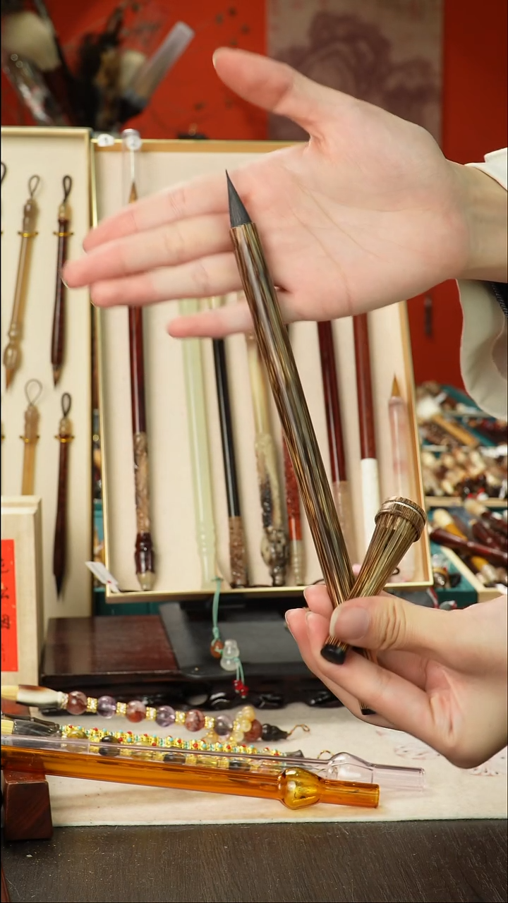 孤品高货毛笔链接 清水试笔 蘸墨不退