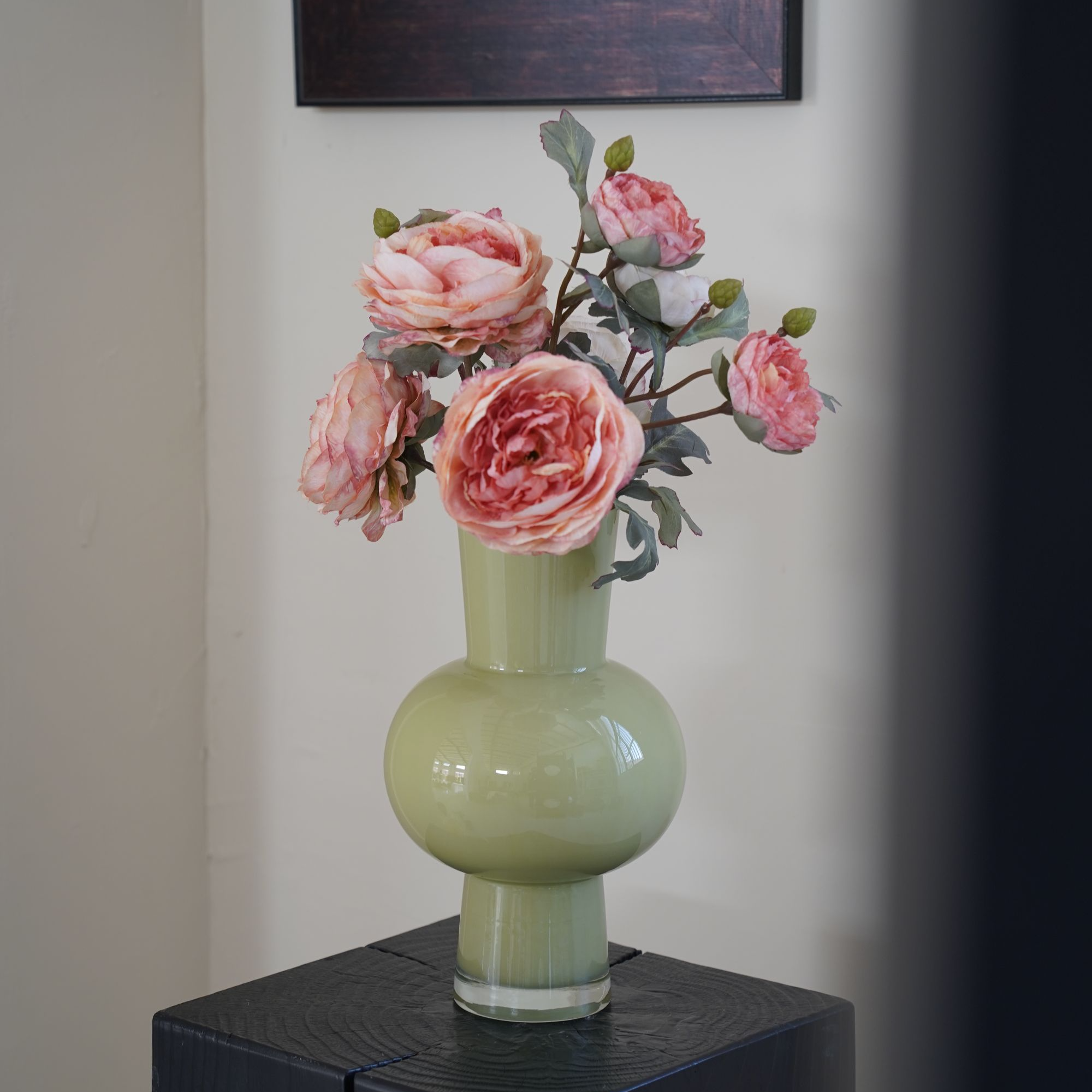 高29cm小清新桌面玻璃花瓶客厅插花鲜花仿真花花器高级感家居装饰