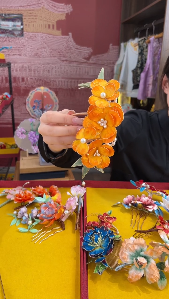 【闪购商品】刺绣非遗绒花（发饰）