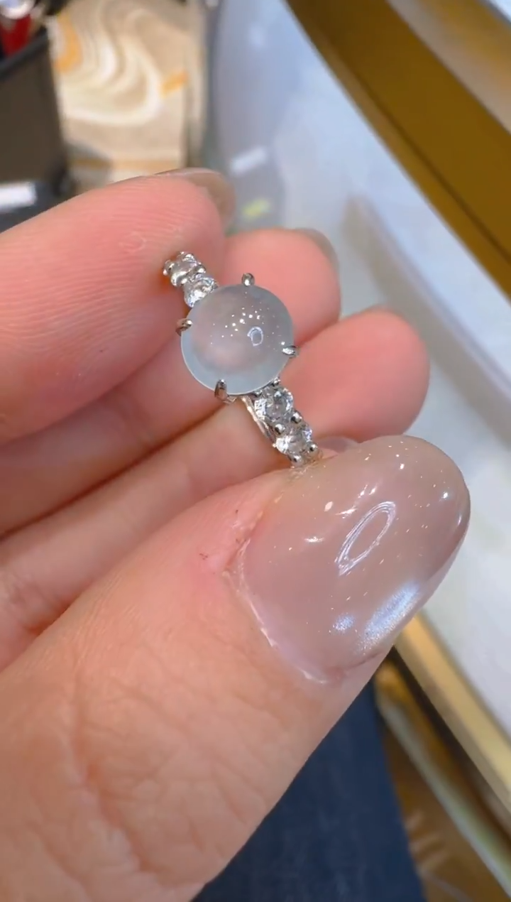 银S925镶嵌戒指翡翠多样性团购发一件