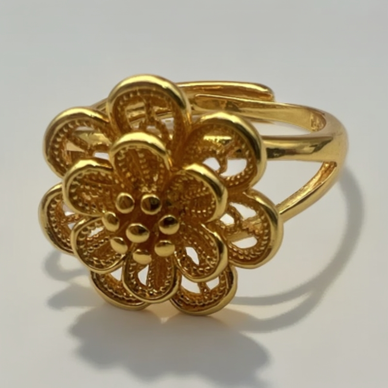 【七七专属】精美百搭国潮风女士合金大花戒指JZ62919