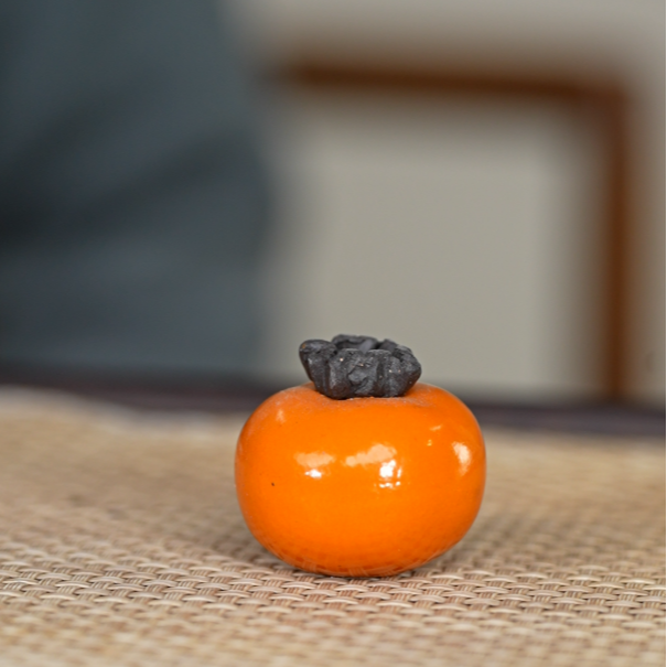 HJ-紫砂-宜兴雕刻柿子小摆件