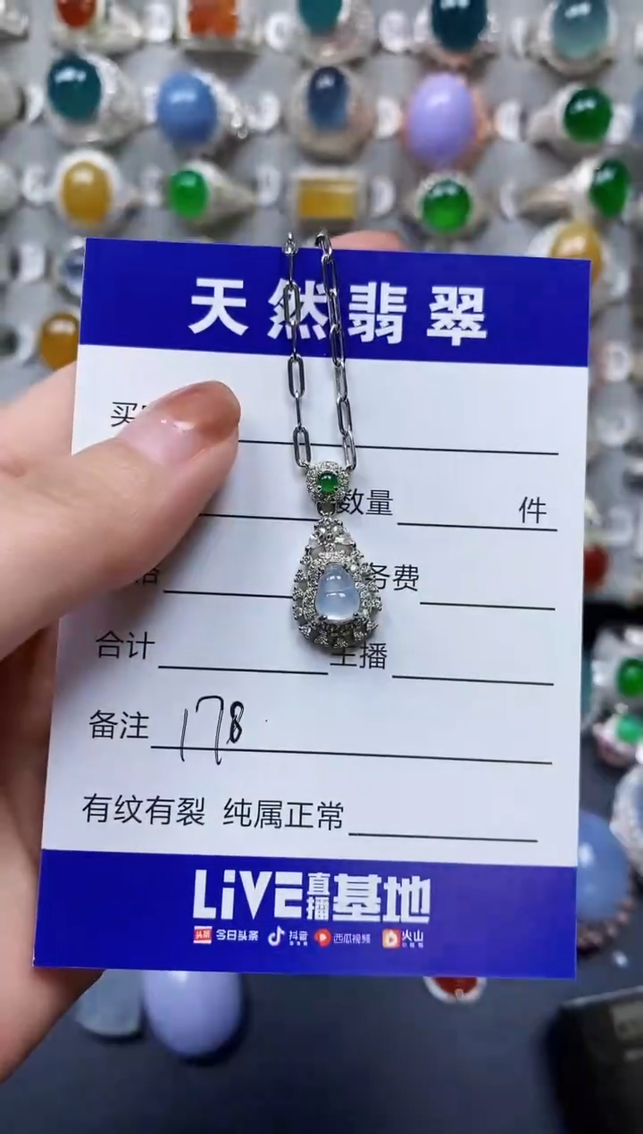 【闪购商品】翡翠颈饰银S925镶嵌0178