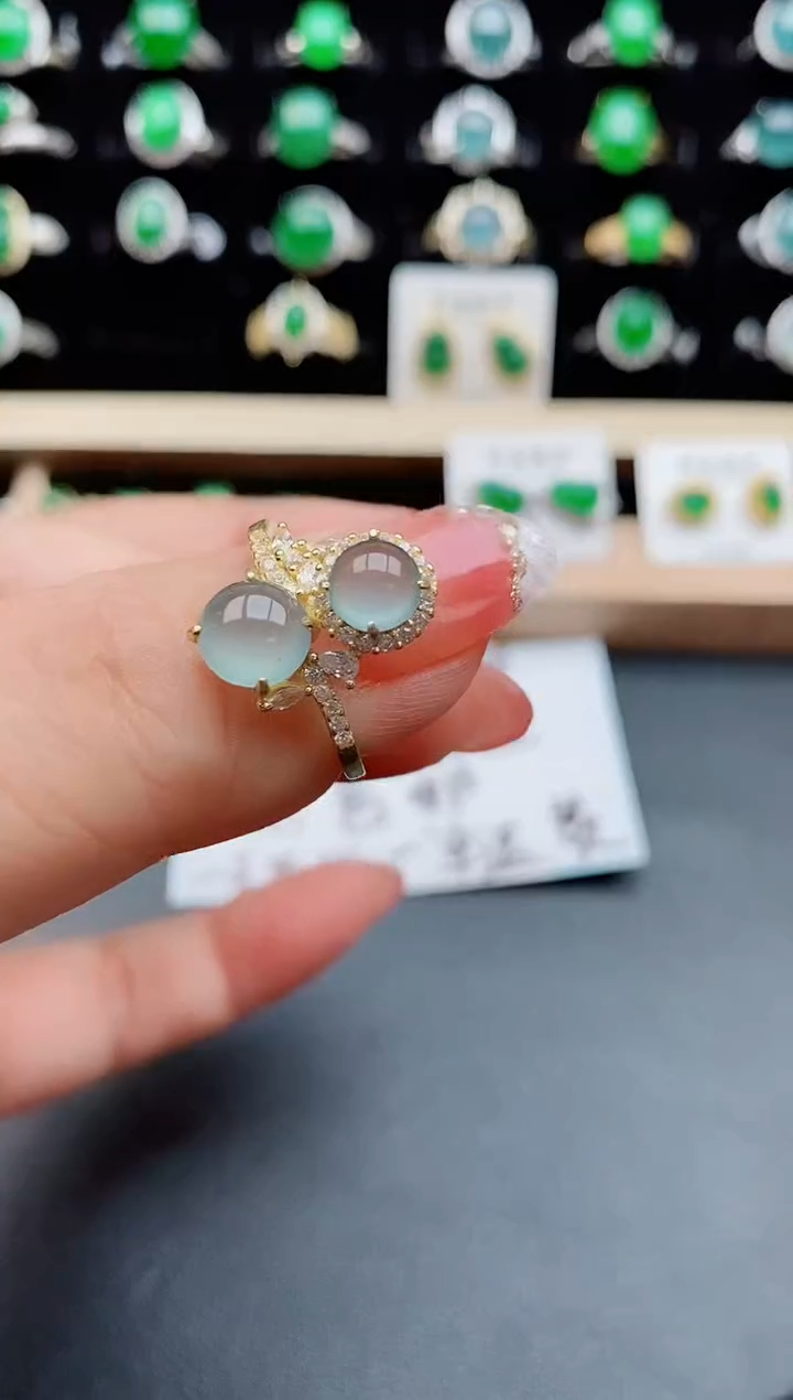 【闪购商品】翡翠戒指银S925镶嵌12121
