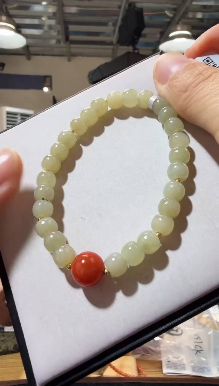 未镶嵌手链和田玉优0438 约7mm