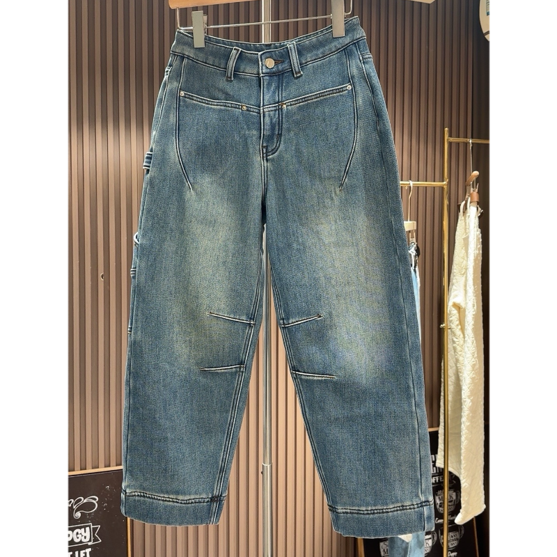 白浅浅原创设计小个子牛仔裤加绒加厚弹力显瘦女九分裤