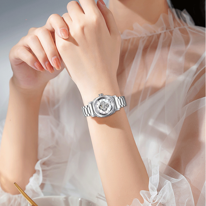 【黎莎专属】ROLANTISE罗兰帝丝四叶草系列女款防水全自动机械表