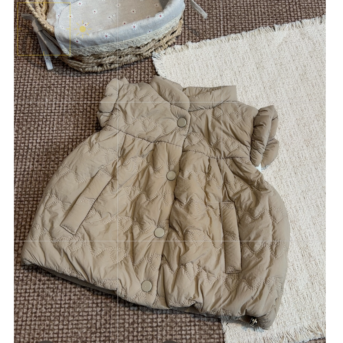 女童韩版森系加绒夹棉飞飞袖马甲B31