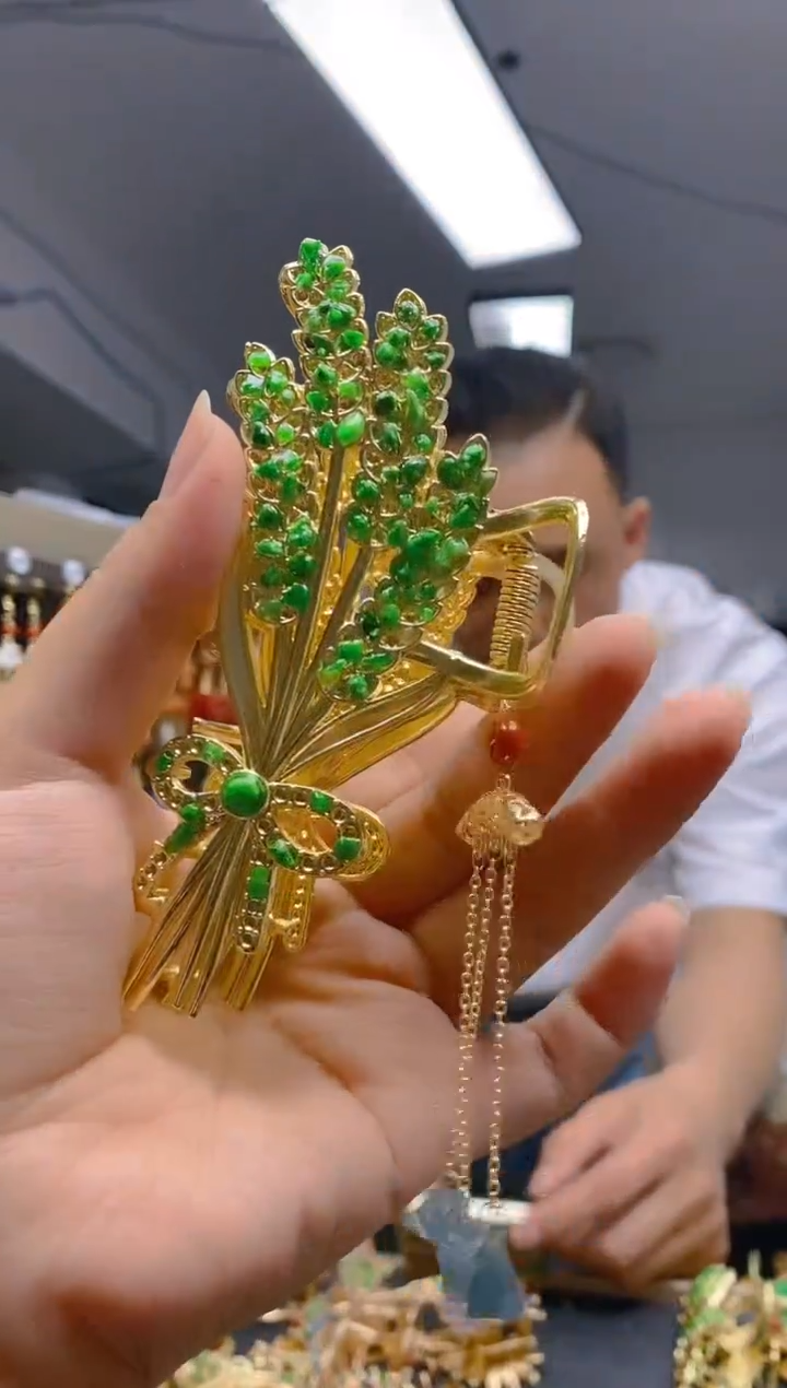 【闪购商品】翡翠耳饰合金0219翡翠发簪