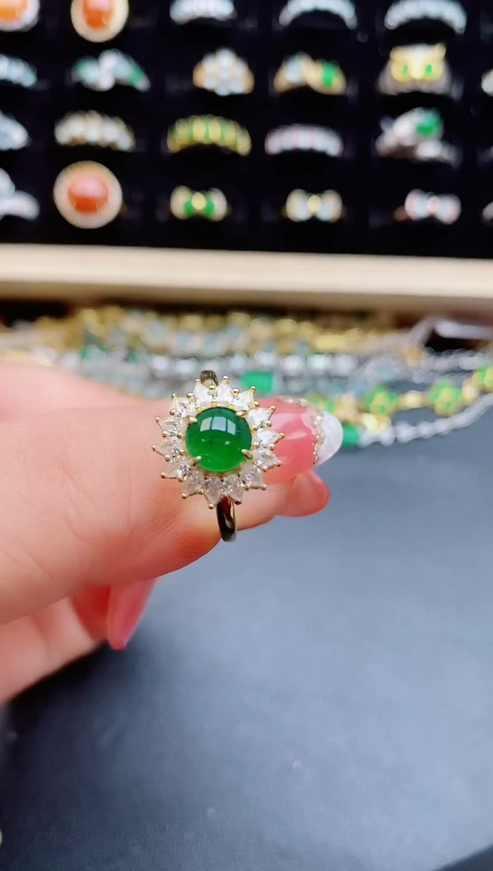 【闪购商品】翡翠戒指银S925镶嵌05805