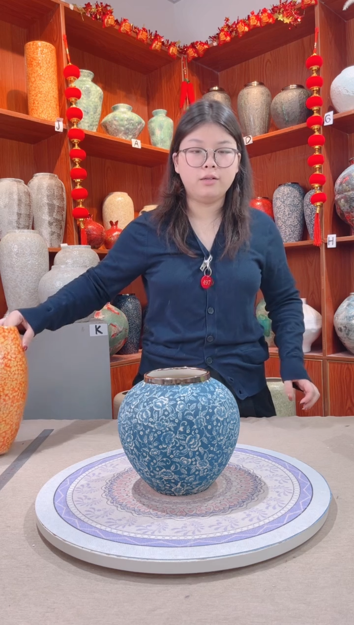 【闪购商品】瓶精品陶瓷花瓶 无花 芙蓉青花 小号