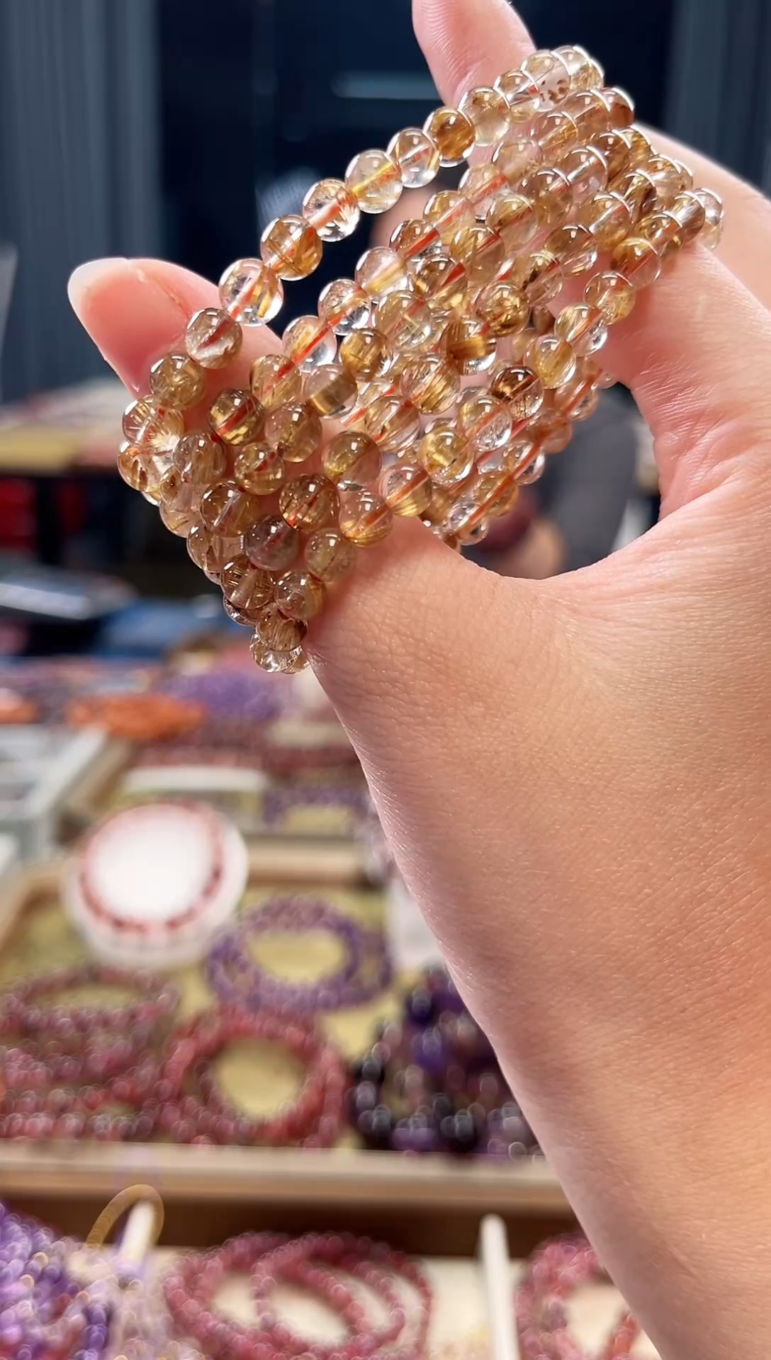 未镶嵌手串水晶金板钛单圈手串6mm【多样性发一】