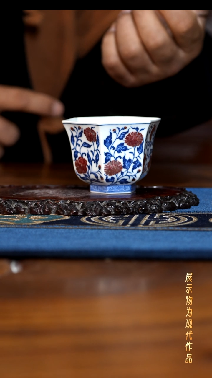 杯子陶玉脂楼青花釉里红瓷器！