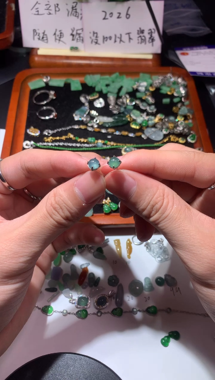 颈饰银S925镶嵌翡翠七*✧1