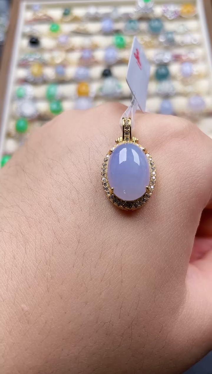 颈饰银S925镶嵌翡翠169