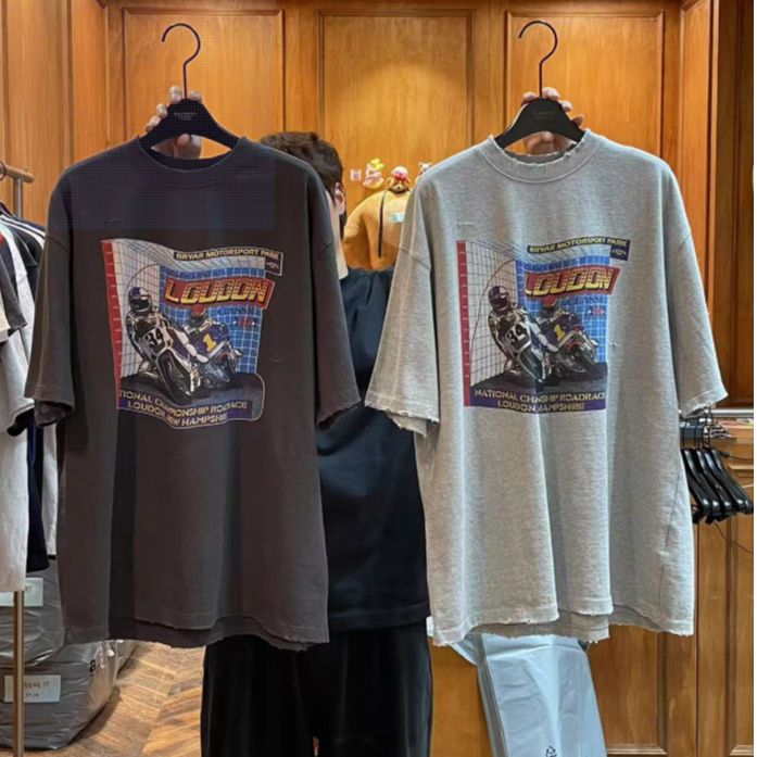 韩国东大门正品公鸡家机车t恤2025