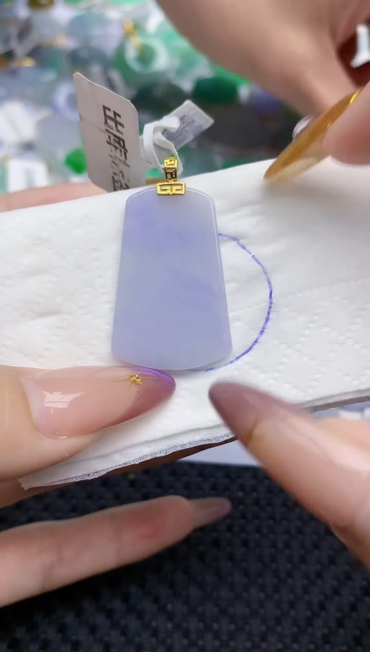 翡翠18K金镶嵌颈饰15   天然翡翠A货  百元以上9米证书费自理