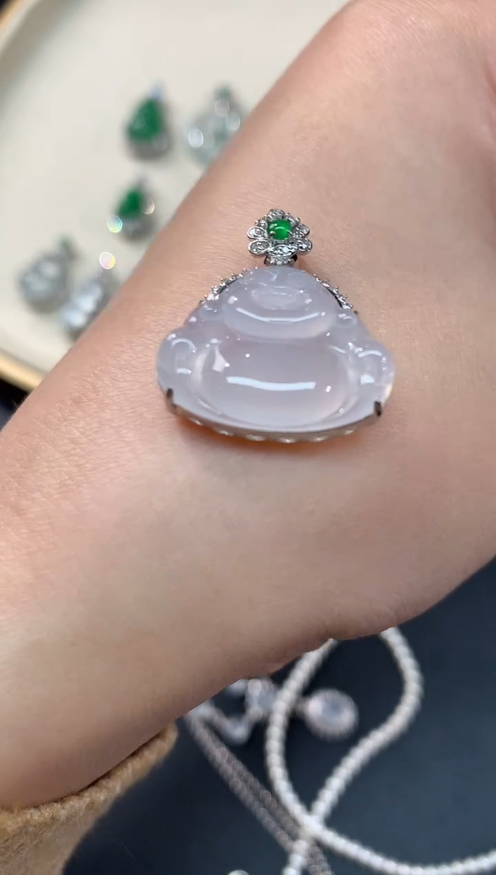 【闪购商品】翡翠吊坠(不含链)18K金镶嵌A244|3980