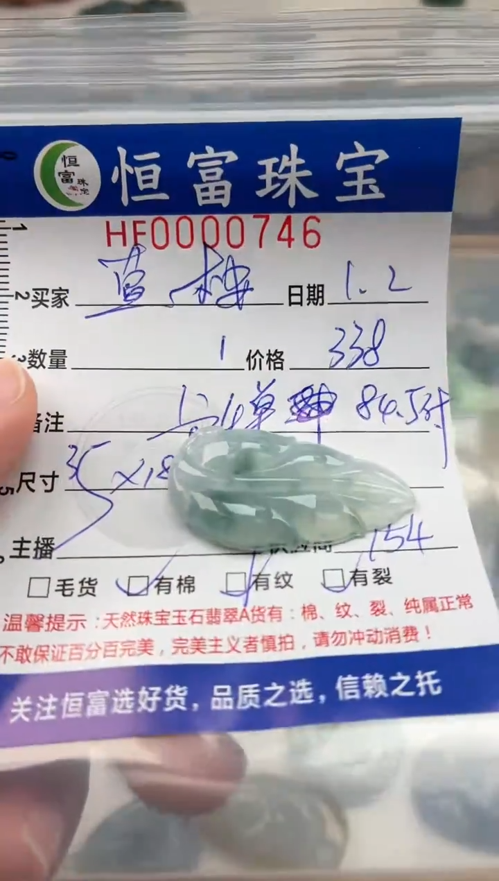 颈饰未镶嵌翡翠蓝*翡翠挂件叶子746