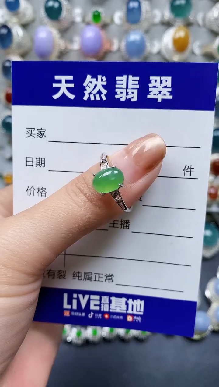 【闪购商品】翡翠戒指银S925镶嵌0029
