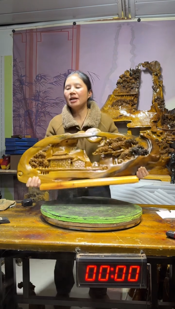 金丝楠海*金丝楠木雕刻摆件