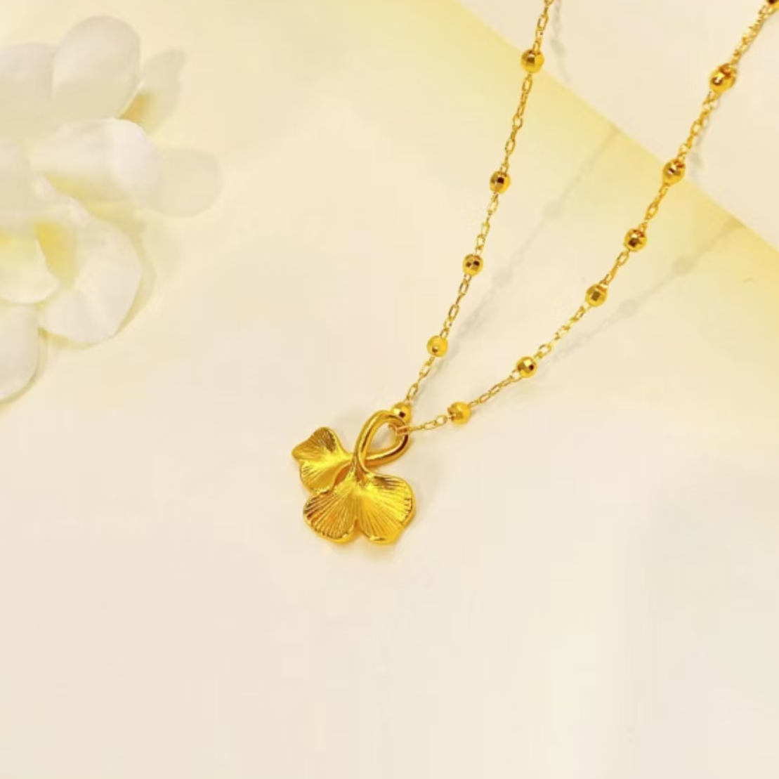 福韵天玺 铜合金项链 《韵系列》经典黄色三生有杏蹦迪珠链轻奢