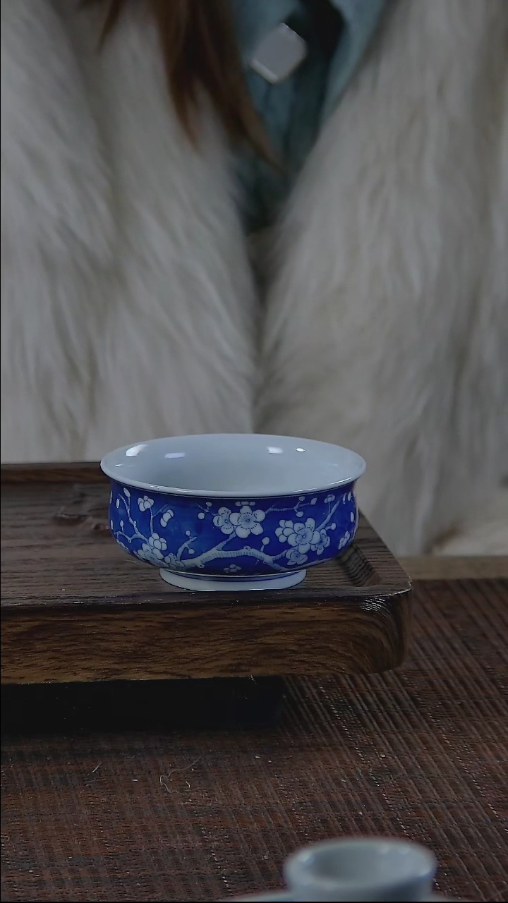 【闪购商品】折葵非器手工手绘冰梅矮炉式杯