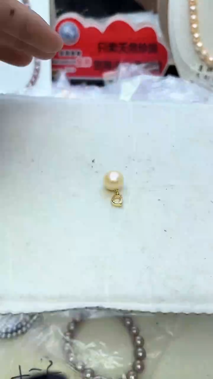 未镶嵌吊坠淡水珍珠中国红吊坠