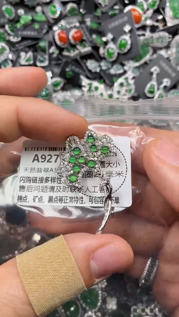 颈饰未镶嵌翡翠A927胸针