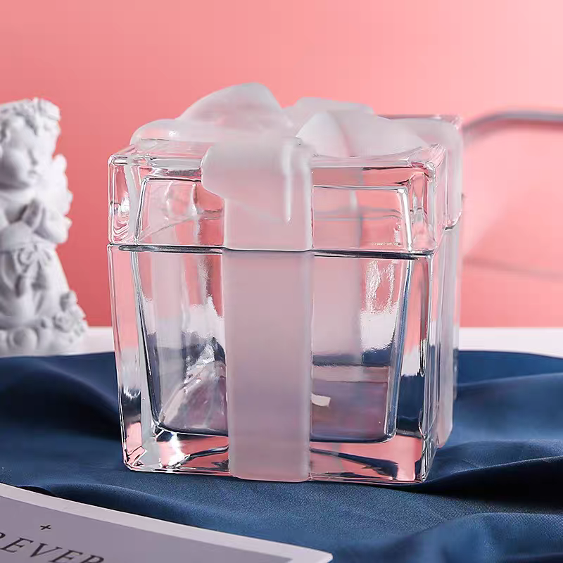 礼物盒储物罐小号首饰盒送礼高颜值水晶玻璃蝴蝶结收纳盒