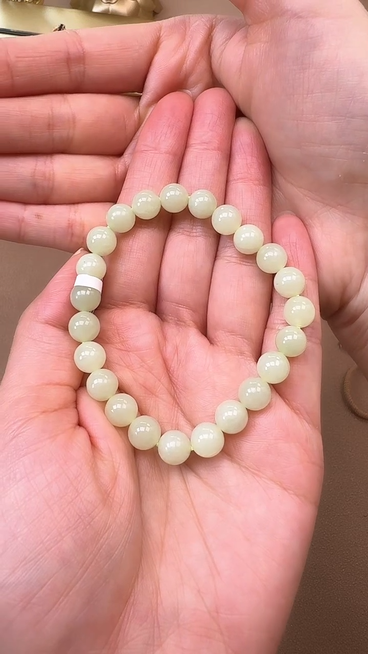 【闪购商品】和田玉手串未镶嵌0976黄口8mm手串